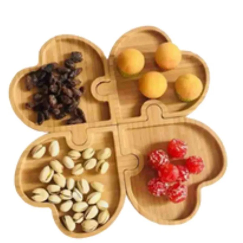 Fuente de trébol de bambú armable/ rompecabezas