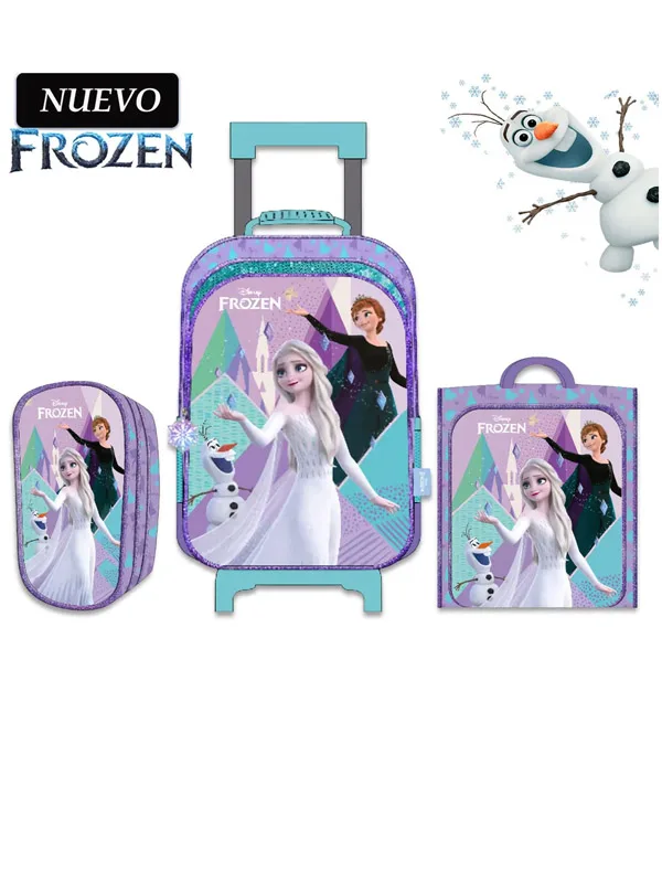 Set de Mochila con Ruedas Oficio Lonchera y Cartuchera Frozen