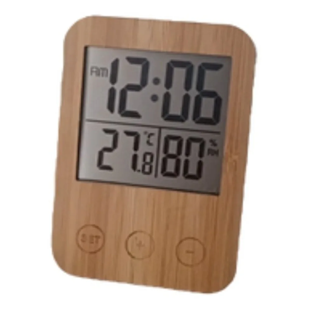 Reloj digital de bambú