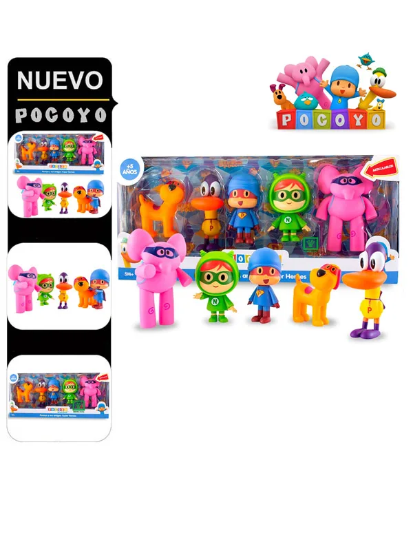 Set de Figuras Articulables Pocoyo y sus Amigos 5pcs