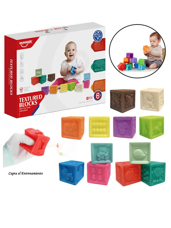 Set de 12 Bloques de Silicona Texturizado