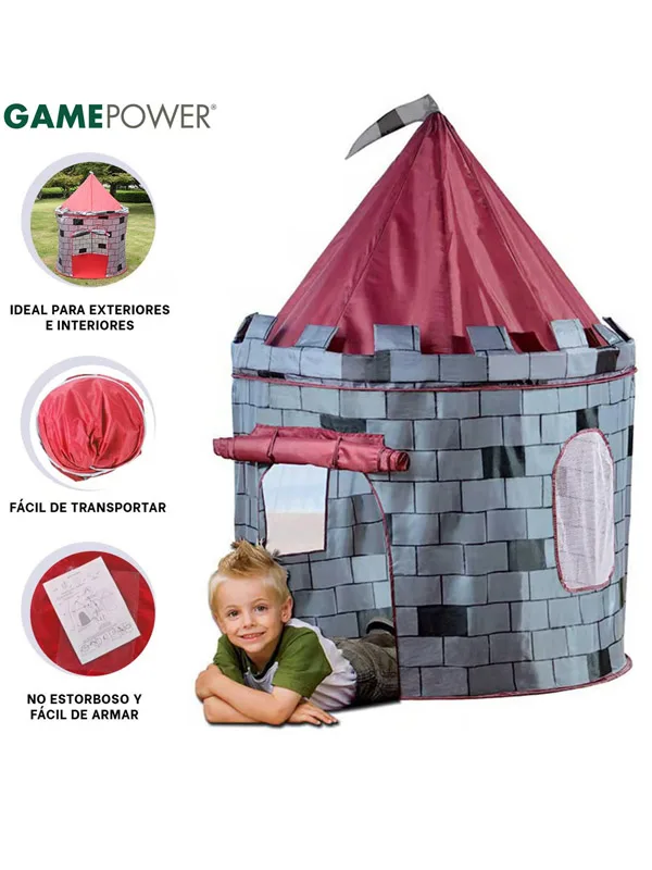 Carpa Castillo Armable para Niños Rojo