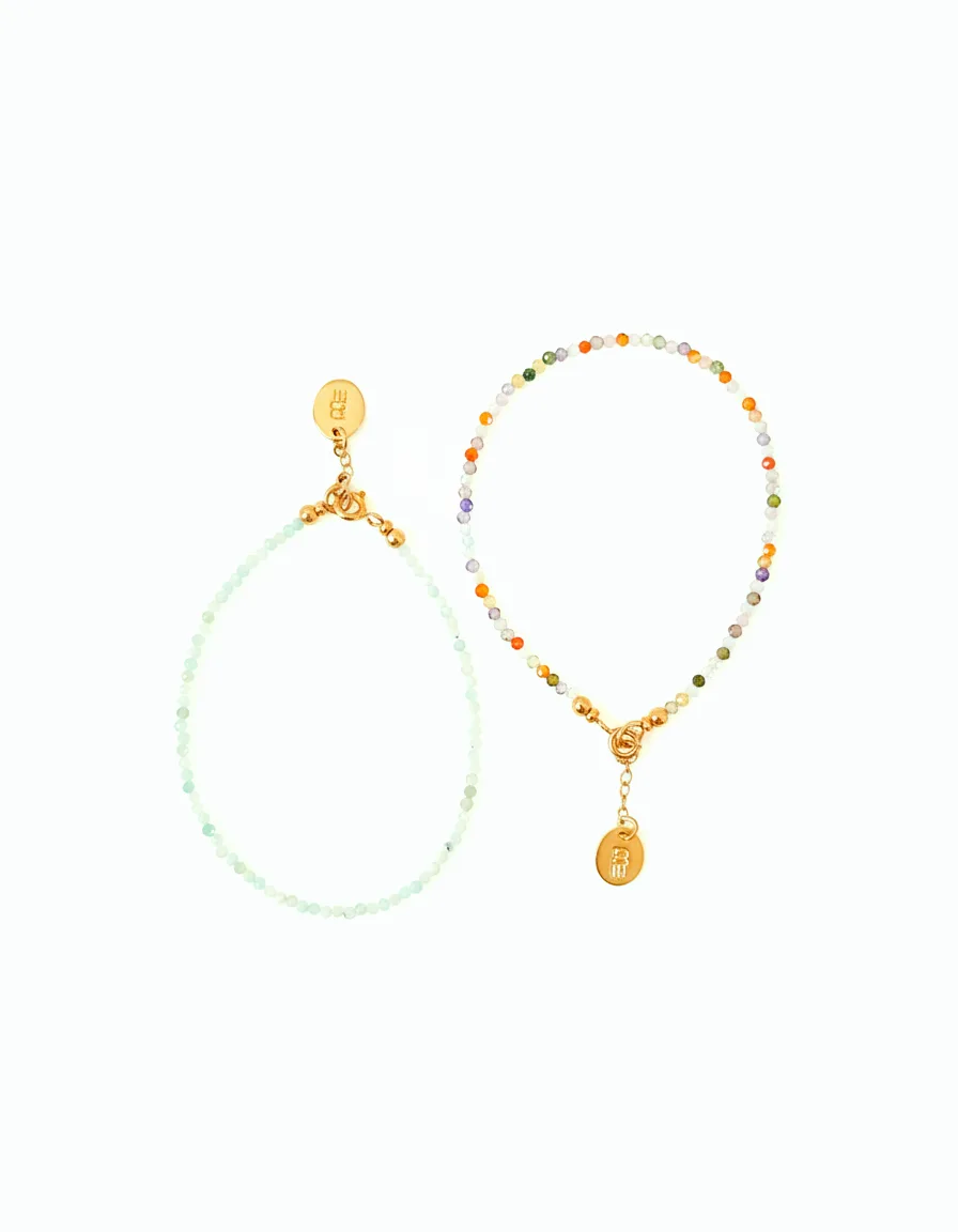 PULSERA MINI CUARZOS ACCESORIOS PLATA ENCHAPE ORO 