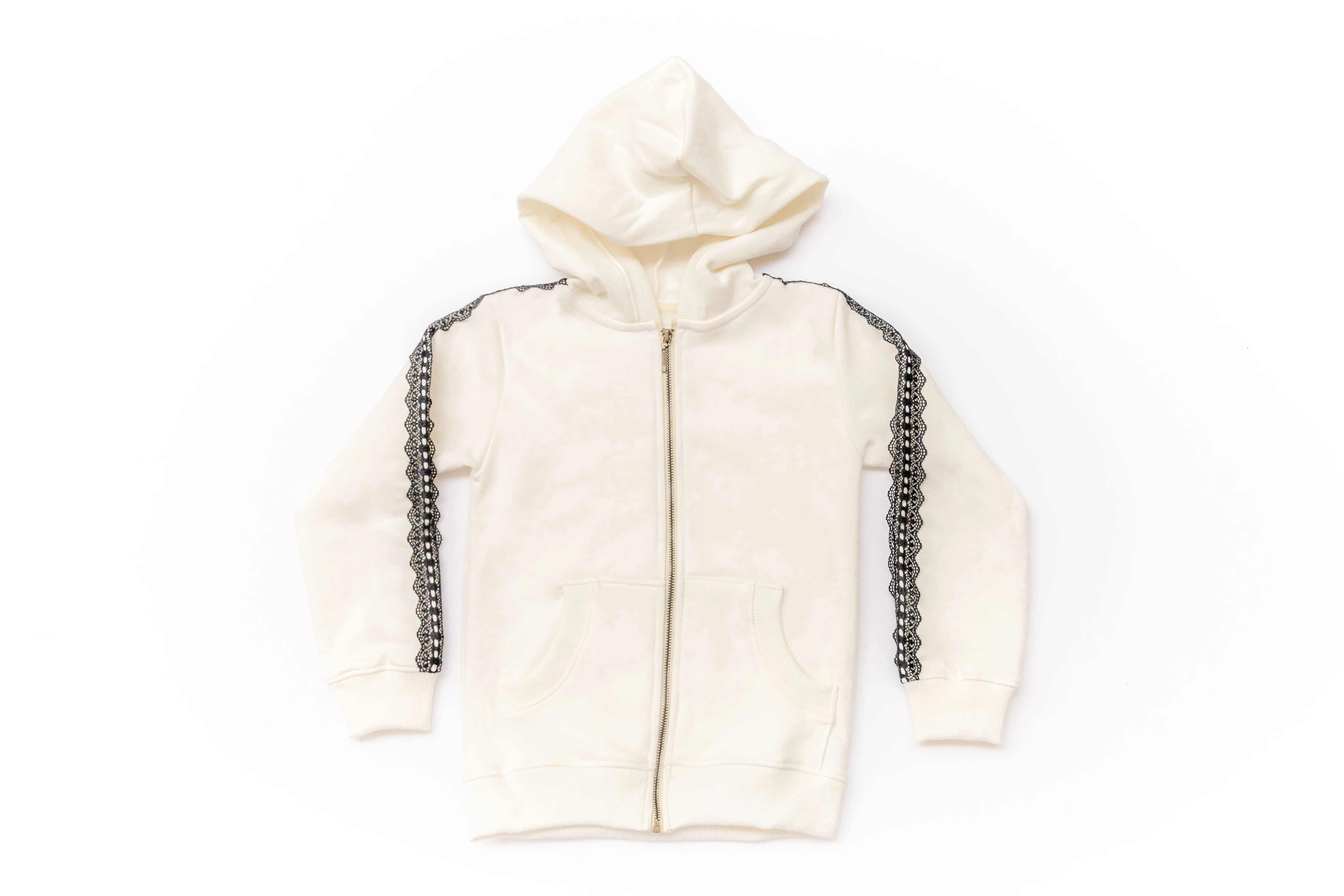 Buzo Capucha Lua; color: Perla