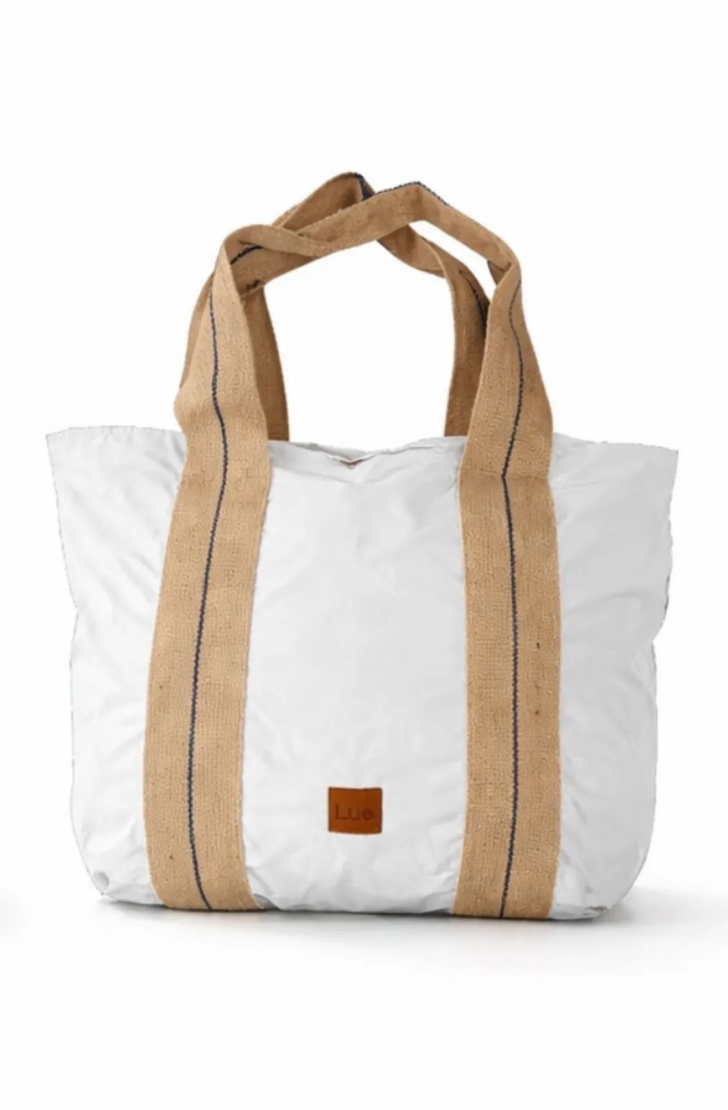 Bolso Playero Blanco con Cierre Azul Uma