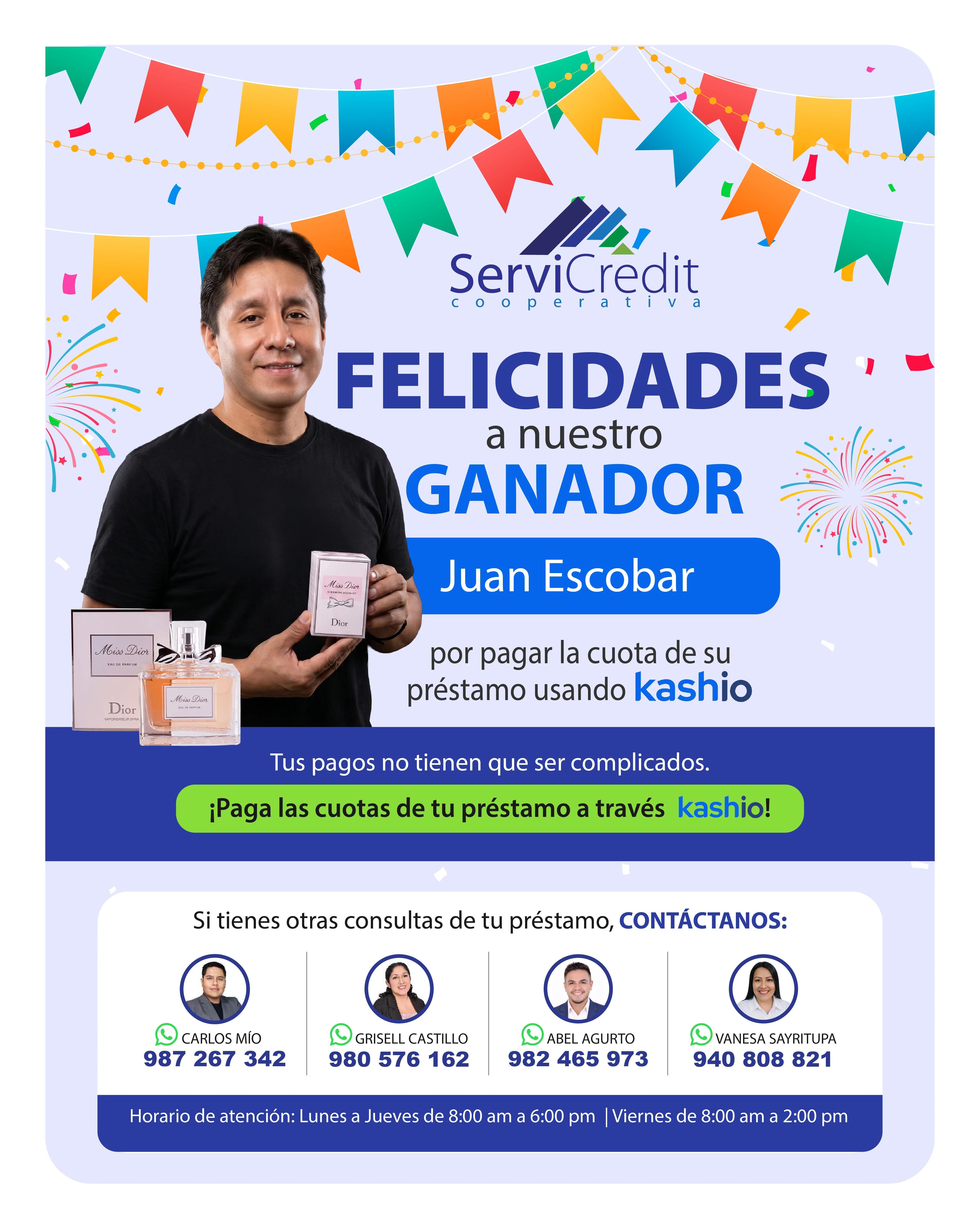 Ganador de Sorteo de Kashio - Mayo