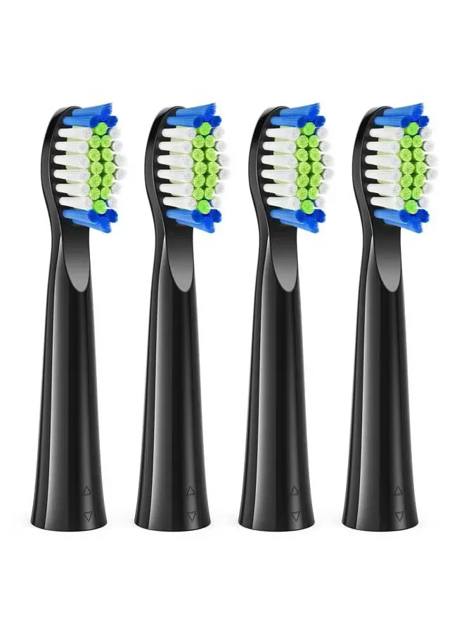 Bitvae - Cabezales de repuesto para cepillos de dientes eléctricos sónicos D2 paquete de 4 - Negro
