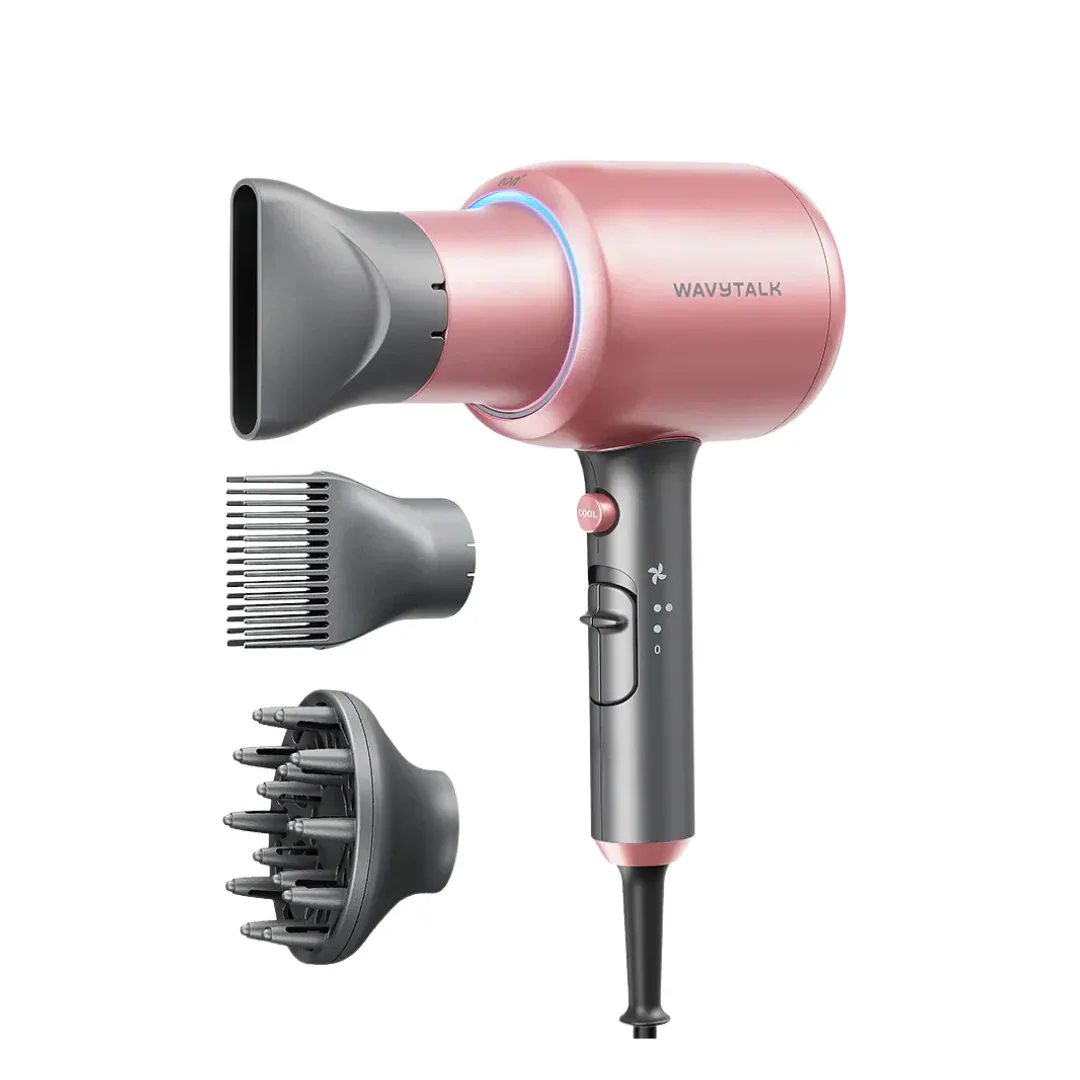 Wavytalk - Secador de cabello iónico con difusor 1875 W con tecnología cerámica 3 accesorios
