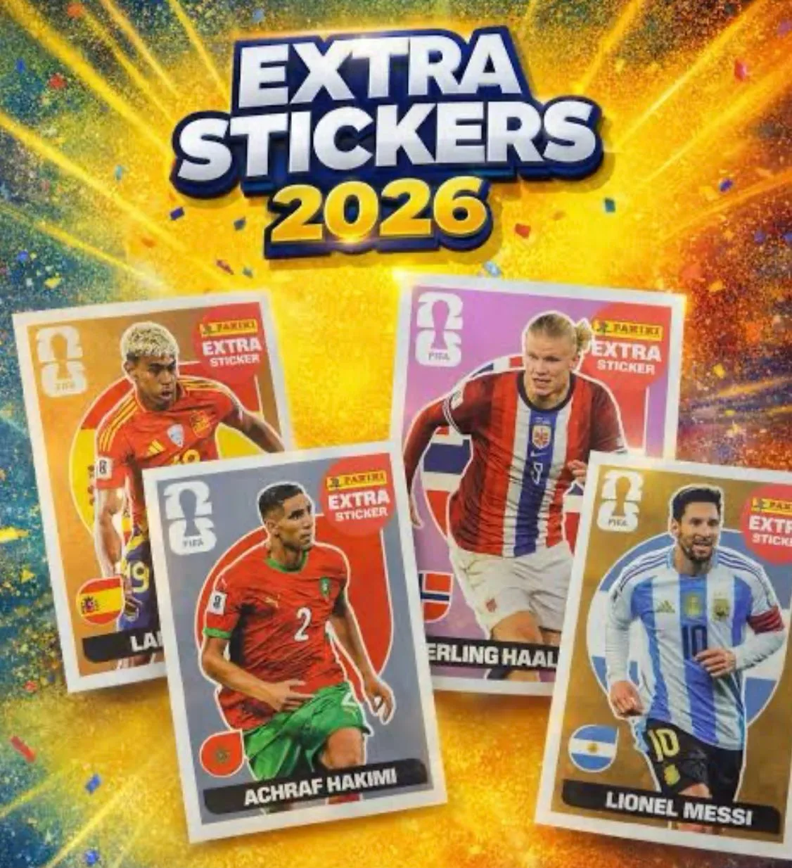 Caja 100 sobres de figuritas Mundial 2026