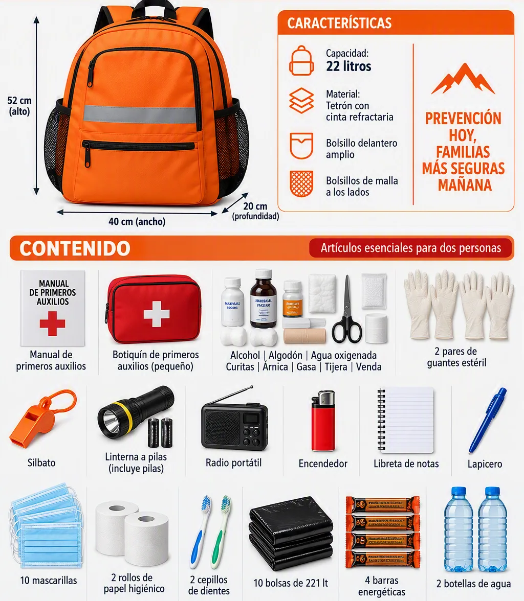 MOCHILA EMERGENCIA FAMILIAR (1-2 PERSONAS)