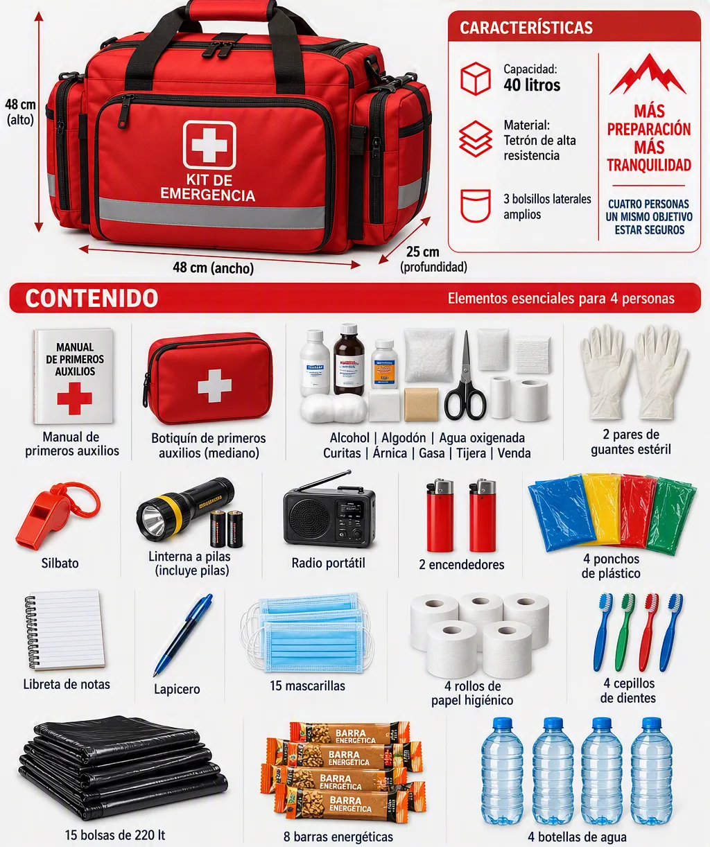 MALETIN EMERGENCIA FAMILIAR (3-4 PERSONAS)