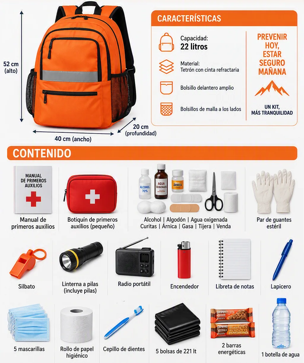 MOCHILA EMERGENCIA PERSONAL